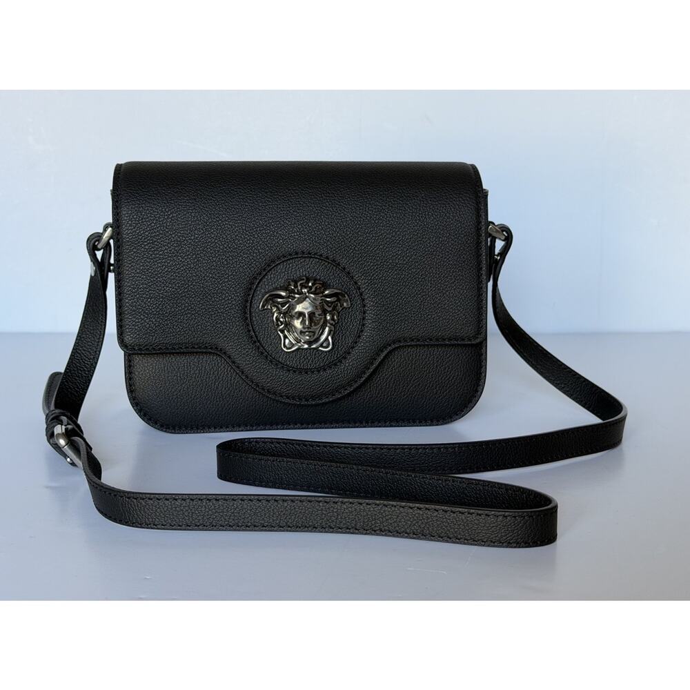 Versace Gold Medusa Head Leather Black Small Shoulder Bag 1008100 NWT $1750 - Picture 13 of 16